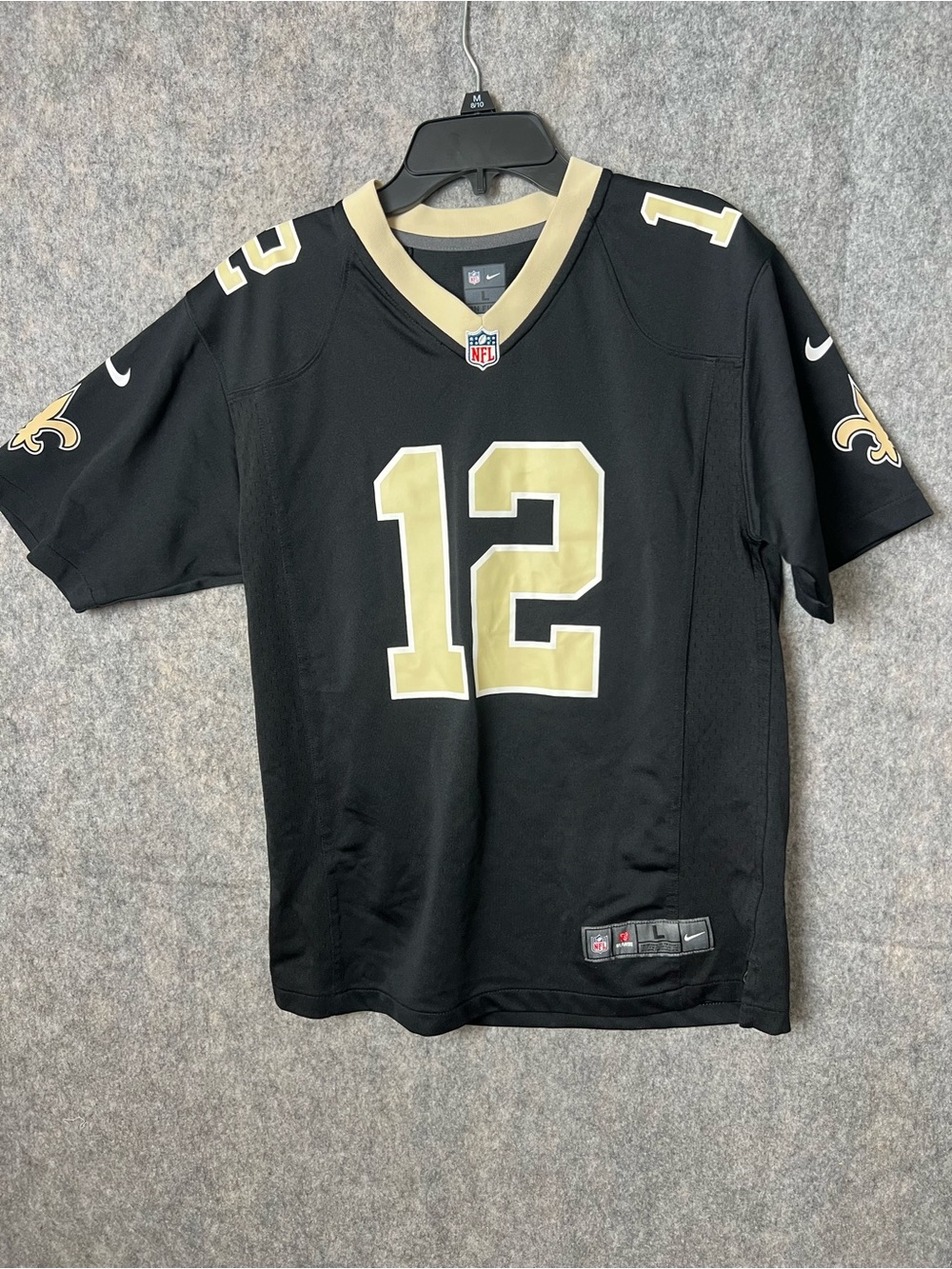 Nike NFL Youth Large 14/16 New Orleans Saints #12 OLAVE Black and Gold‎ Jersey